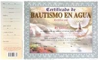 Certificado Bautismo en Agua