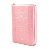 Biblia RVR60 letra grande c/Cierre imit Piel Rosa con índice