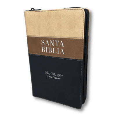 Biblia RV1960 RV1960 Tricolor manual letra gigante beige/cafe/neg