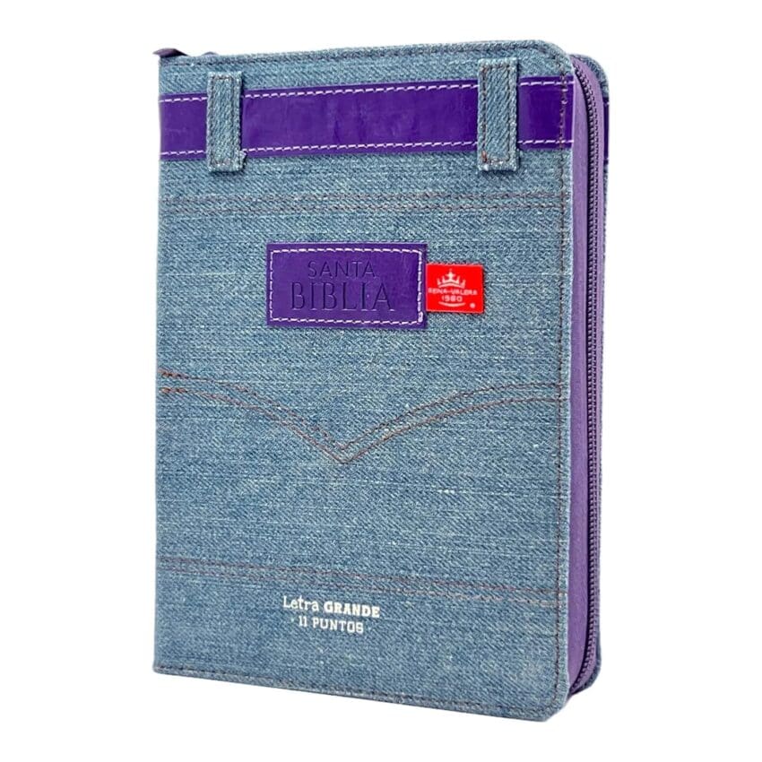 Biblia Jean Cinturón Lila RVR60 Portátil