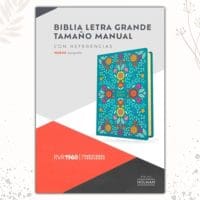 Biblia floreada RVR1960 Azul 12 puntos