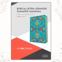 Biblia floreada RVR1960 Azul 12 puntos