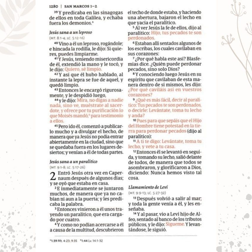 Biblia floreada RVR1960 Azul 12 puntos - Imagen 3