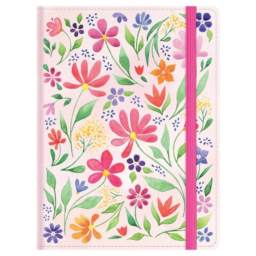 Biblia RVR1960 de apuntes floreada