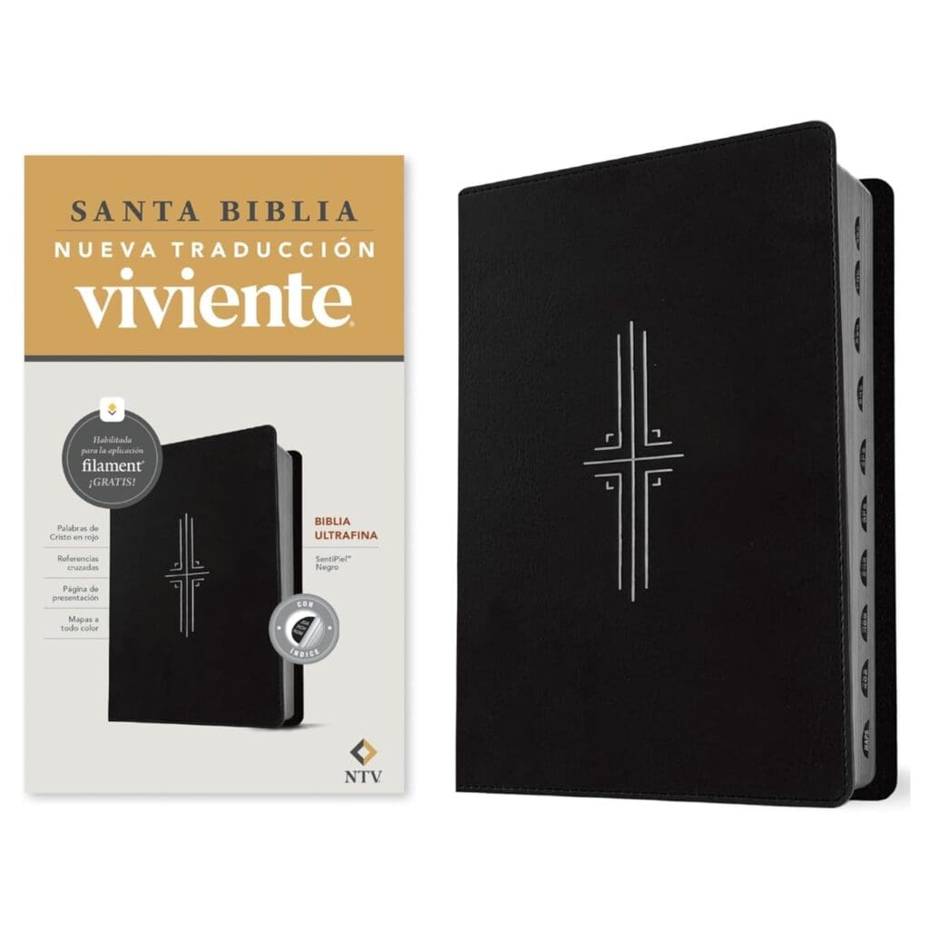 Biblia con Filament NTV negro, con índice