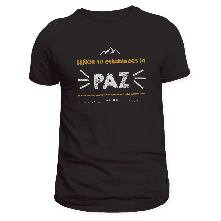 Playera cristiana para hombre "Señor tu estableces la paz"